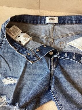 Agolde Light Blue Distressed Boyfriend Jeans